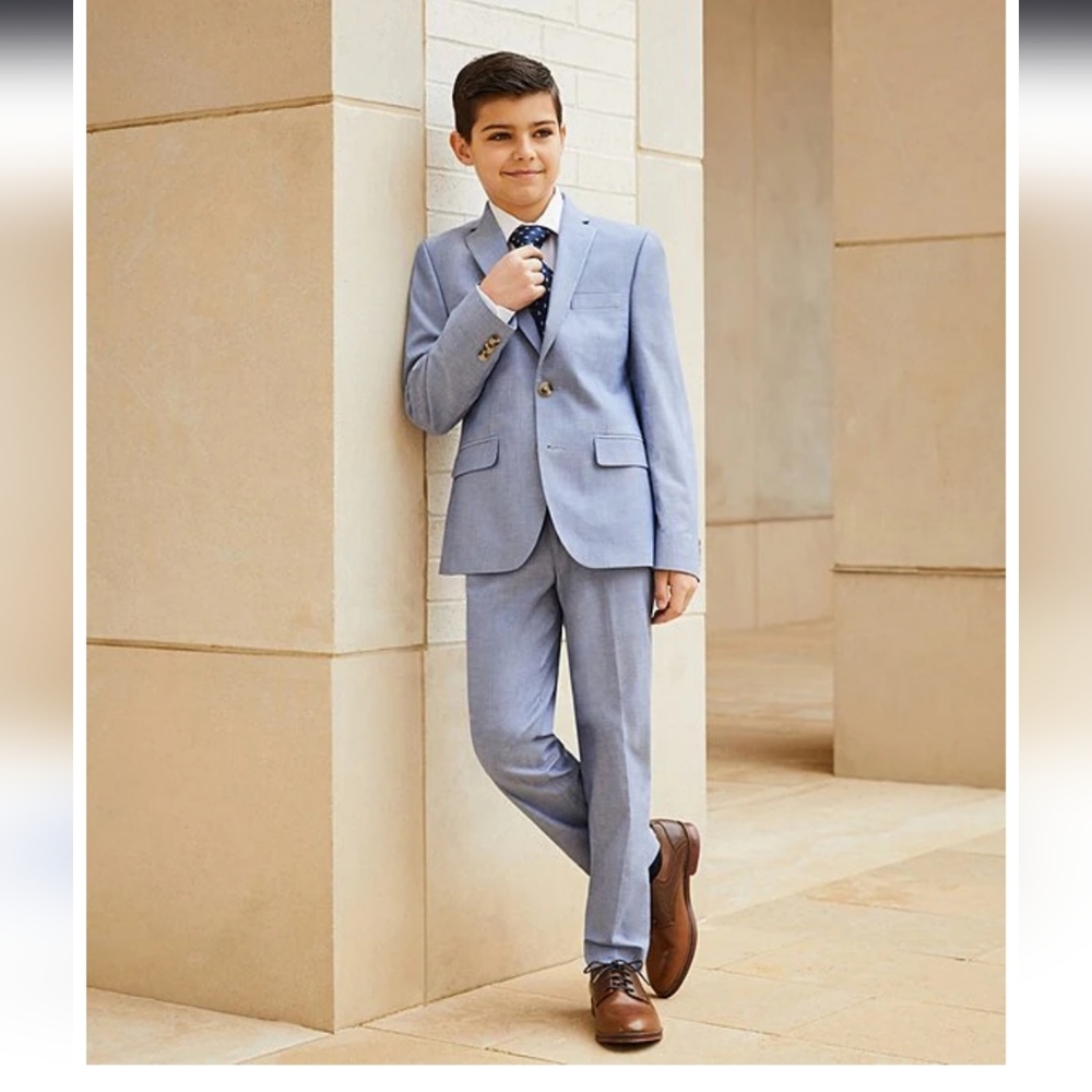 Boy's Light Blue Chambray Suit